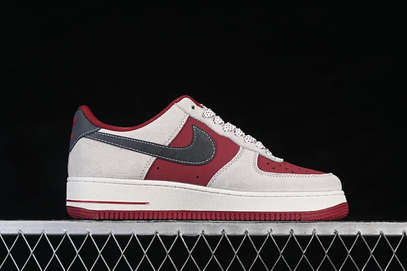 All categories Nk Air Force 1 Air Force series Nk Air Force 1 Low Air Force low-top Nike Air Force 1'07 Low Three-party joint burgundy gray Air Force 1 low-top casual sneakers SY1388-014